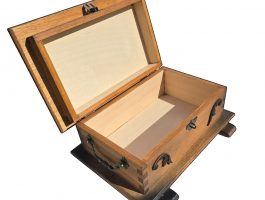 Drvena škrinjica palisander sa lokotom K-233L 30x20x11cm open natpis